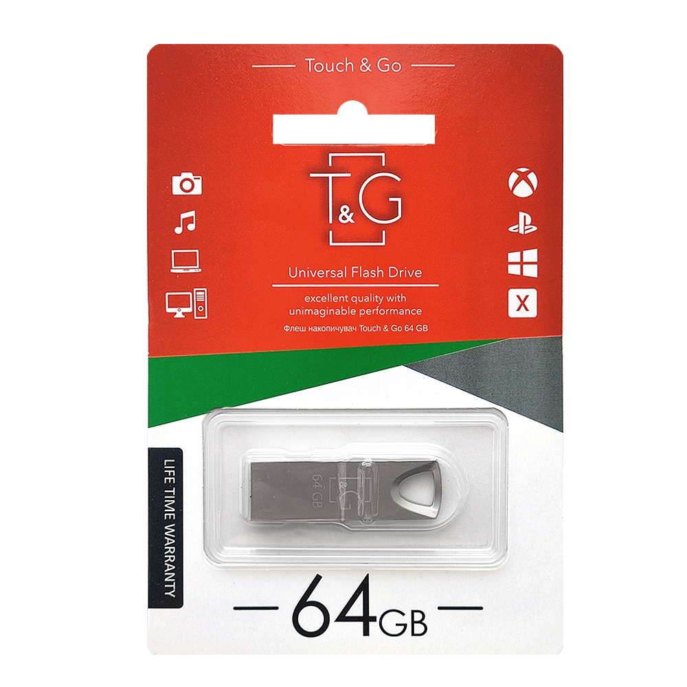 Флеш-накопичувач USB 64GB T&G 117 Metal Series Silver (TG117SL-64G)